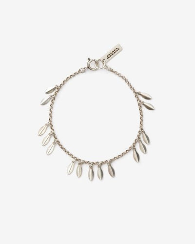 Metal shiny leaf bracelet con pendants - Silver - Woman - 2