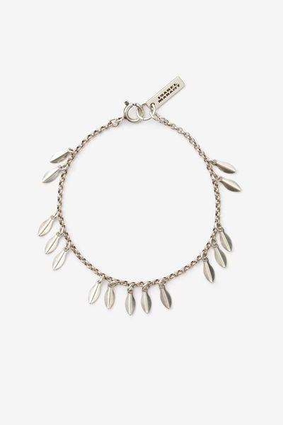 Metal shiny leaf bracelet con pendants - Silver - Woman - 2
