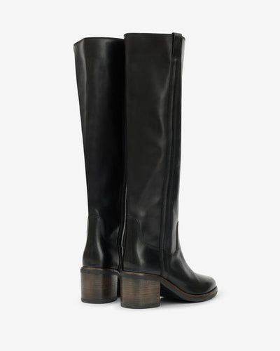 Bottes en cuir de veau velours seenia - Noir - Woman - 4