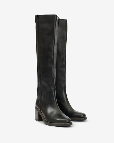 Bottes en cuir de veau velours seenia - Noir - Woman - 9