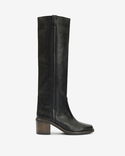Bottes en cuir de veau velours seenia - Noir - Woman - 2