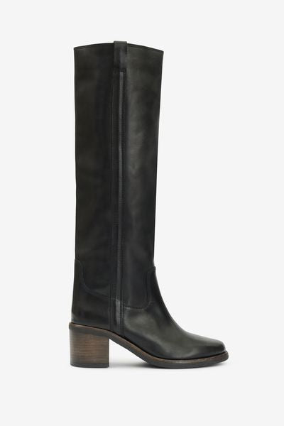 Seenia suede leather boots - Black - Woman - 2