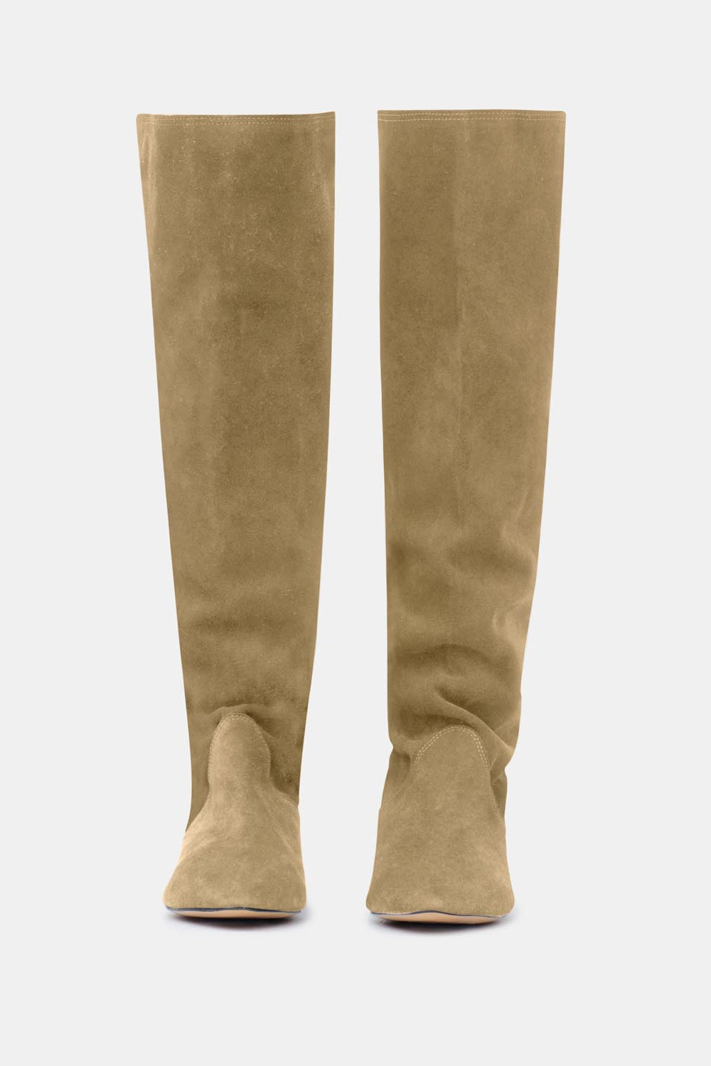 Sayla flat-heeled suede leather boots - Taupe - Woman - 4