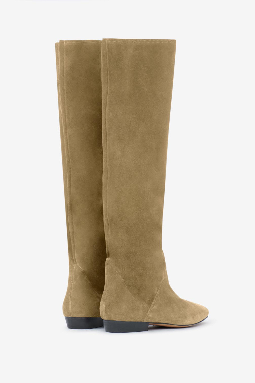 Sayla flat-heeled suede leather boots - Taupe - Woman - 2