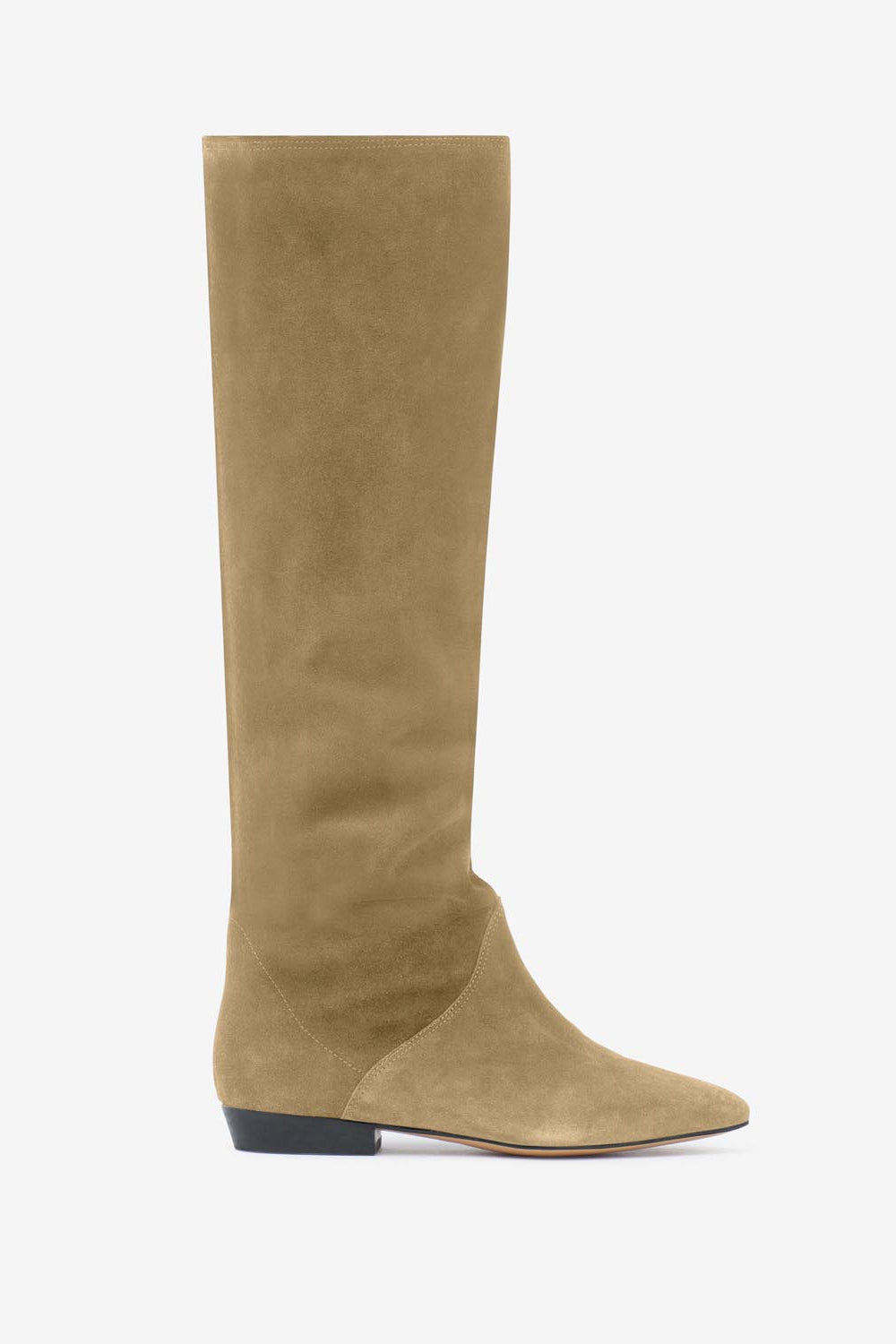Sayla flat-heeled suede leather boots - Taupe - Woman - 1