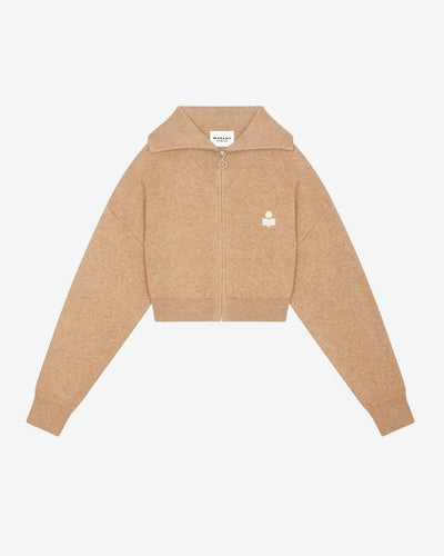 Cardigan oxane a maglia con ricamo - Camel - Woman - 10