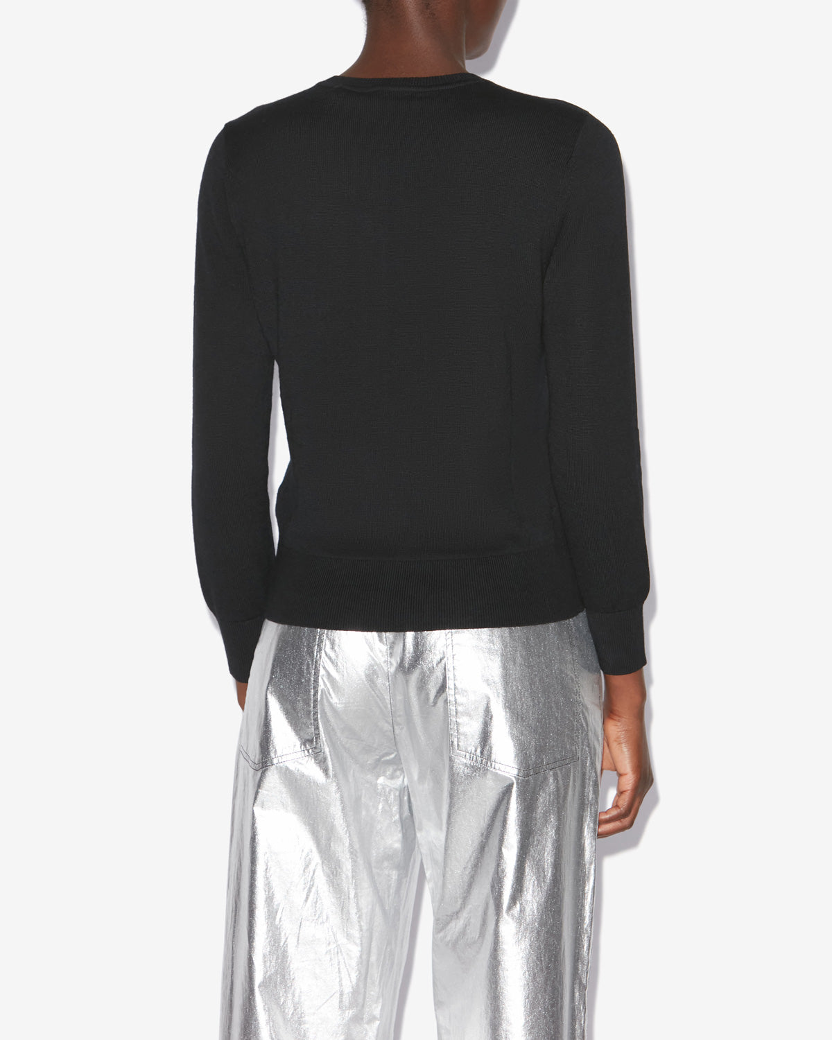 클레오(kleo) 파인 플레인 니트 소재 가디건 - 검은색 - Woman - 4