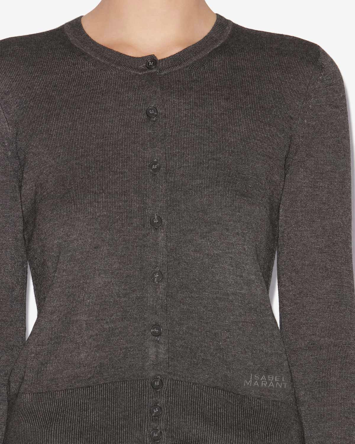 Cardigan in maglia sottile tinta unita kleo - Anthracite - Woman - 2