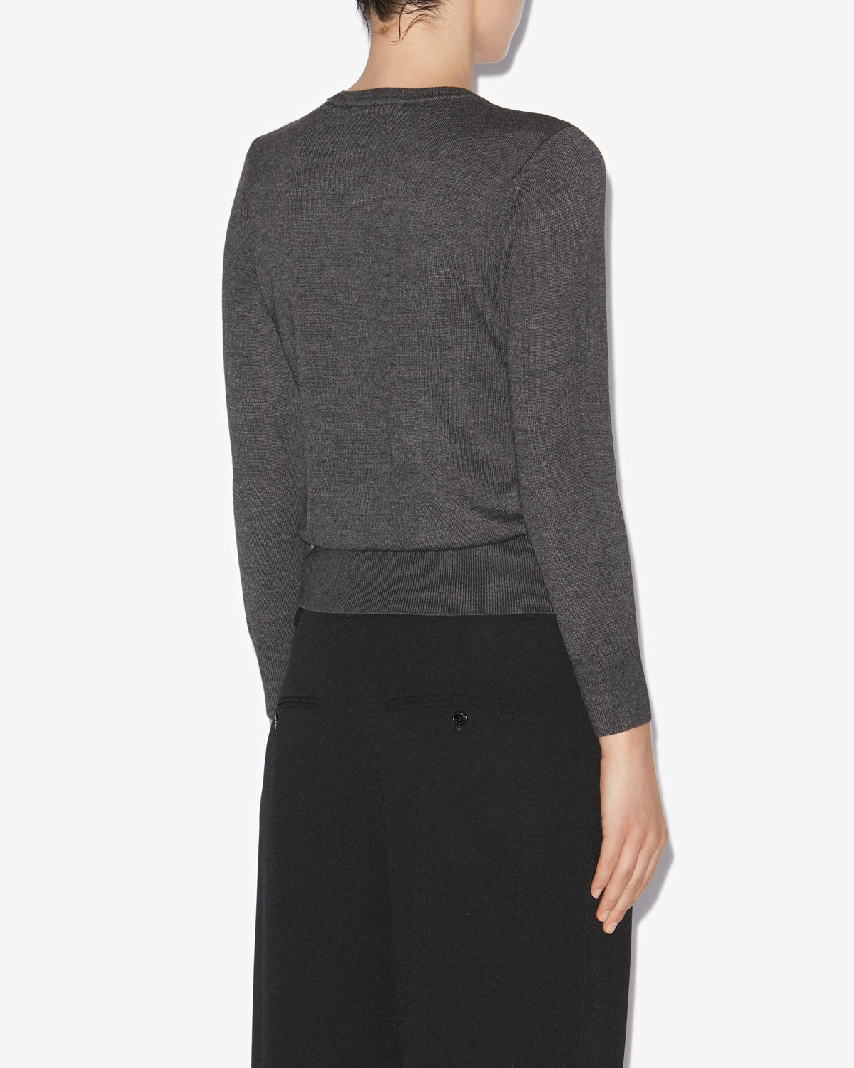 Cardigan in maglia sottile tinta unita kleo - Anthracite - Woman - 4