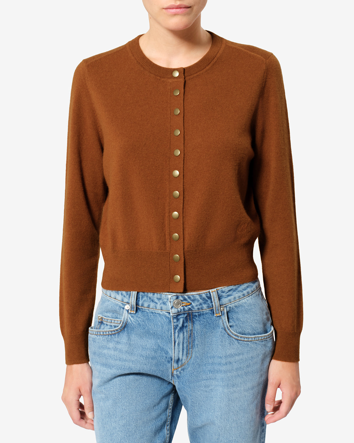 Idesia wool cardigan Woman caramel | ISABEL MARANT Official online