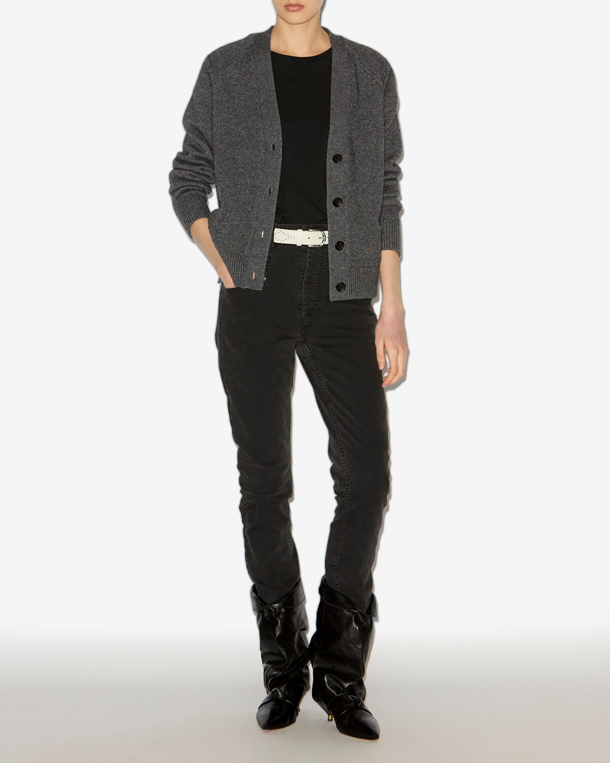 Brat cardigan Woman Anthracite 4