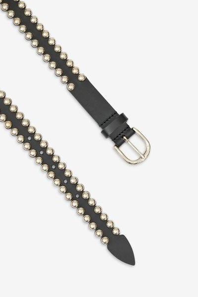 Zap leather buckle belt - Black and silver - Woman - 4