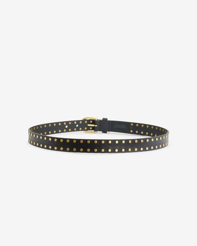 Zap leather buckle belt - Black - Woman - 2