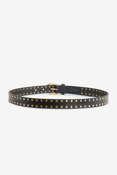 Zap leather buckle belt - Black - Woman - 3