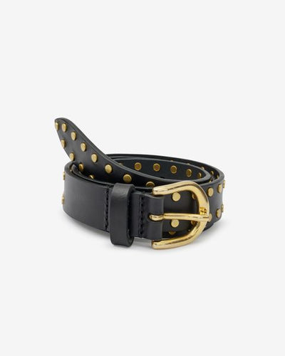 Zap leather buckle belt - Black - Woman - 3