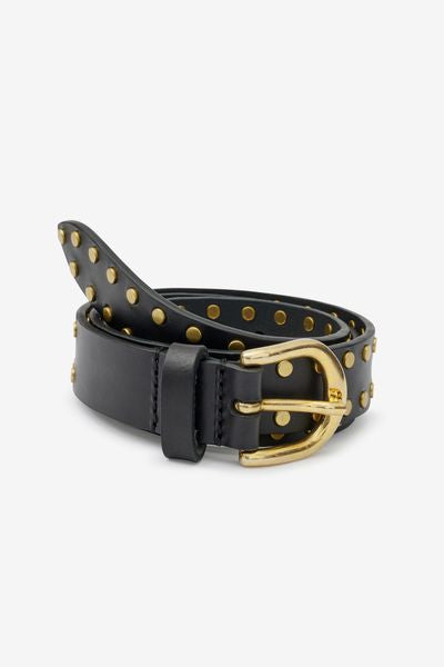 Zap leather buckle belt - Black - Woman - 2