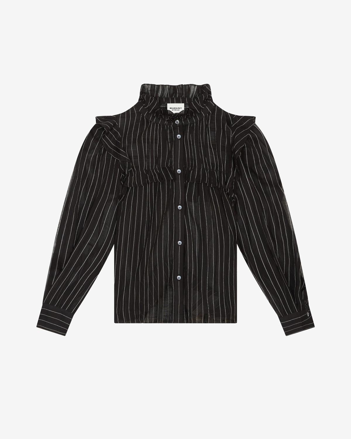 Idety long sleeve cotton voile shirt - Black - Woman - 5