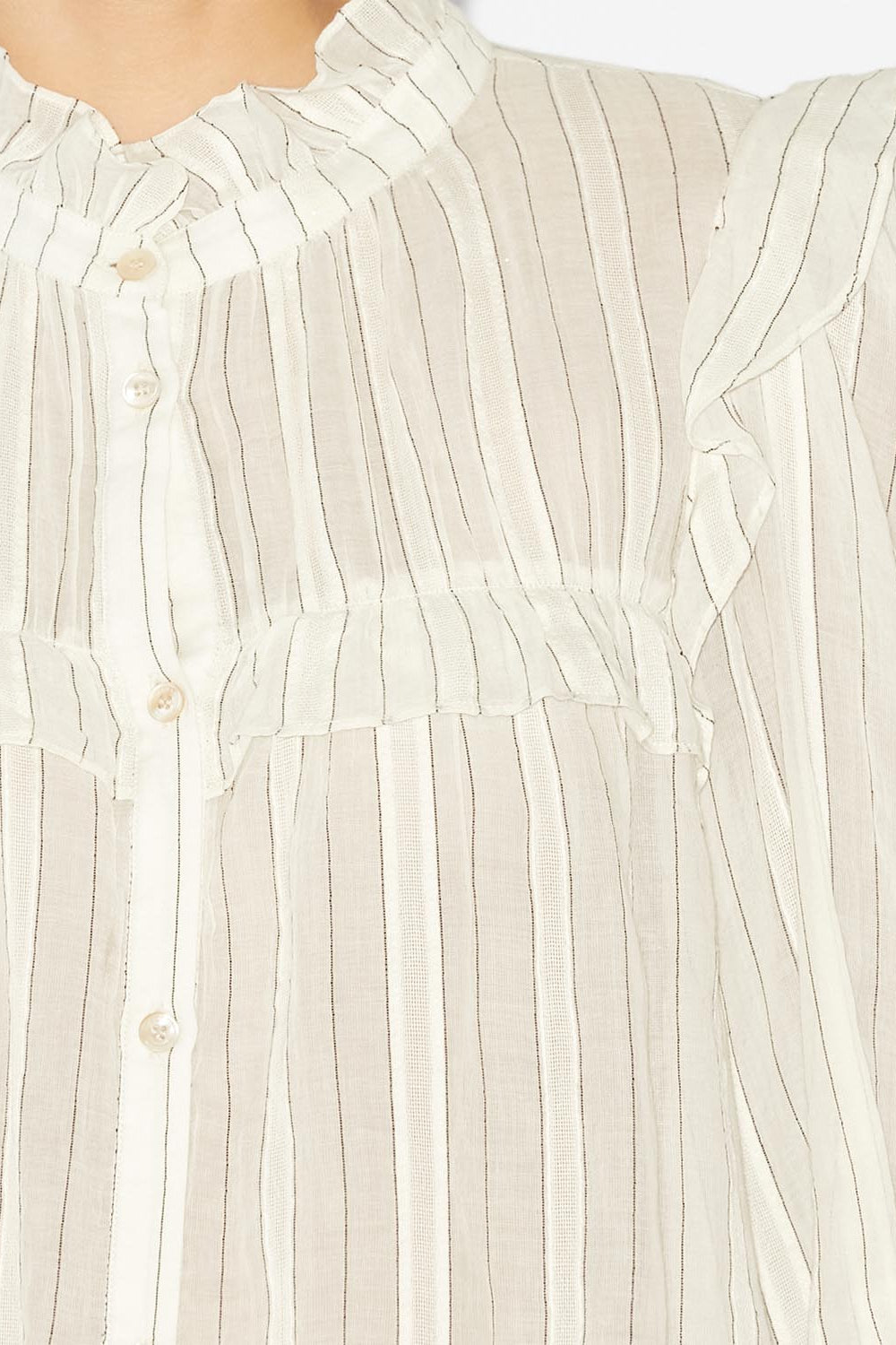 Idety long sleeve cotton voile shirt - Ecru - Woman - 3