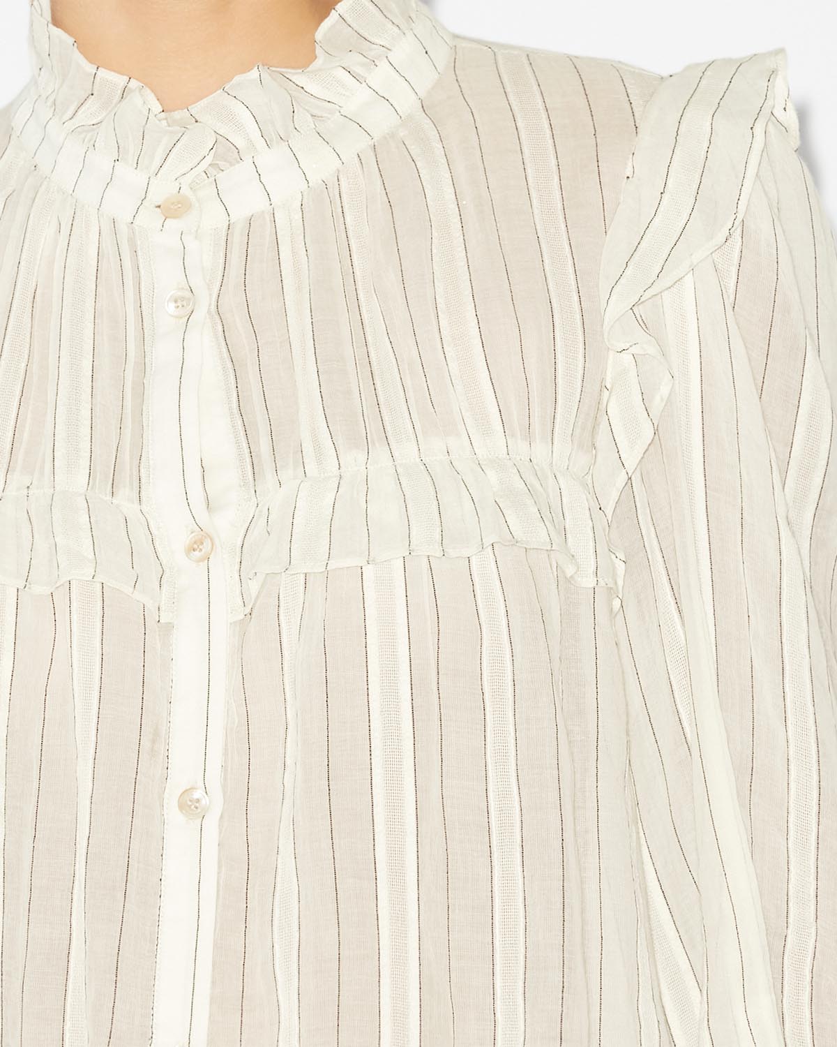 Idety long sleeve cotton voile shirt - 生成り - Woman - 2