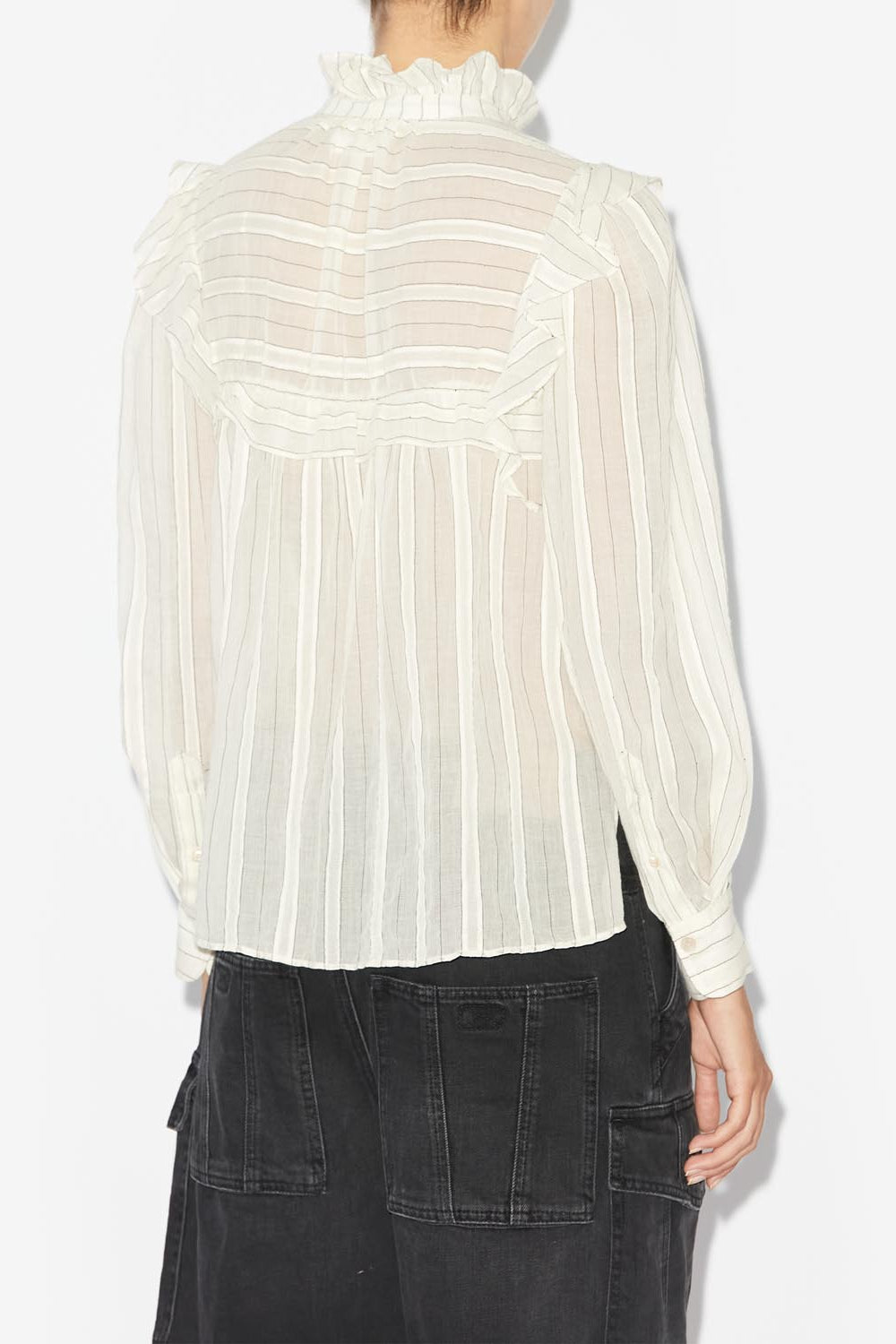 Idety long sleeve cotton voile shirt - Ecru - Woman - 5