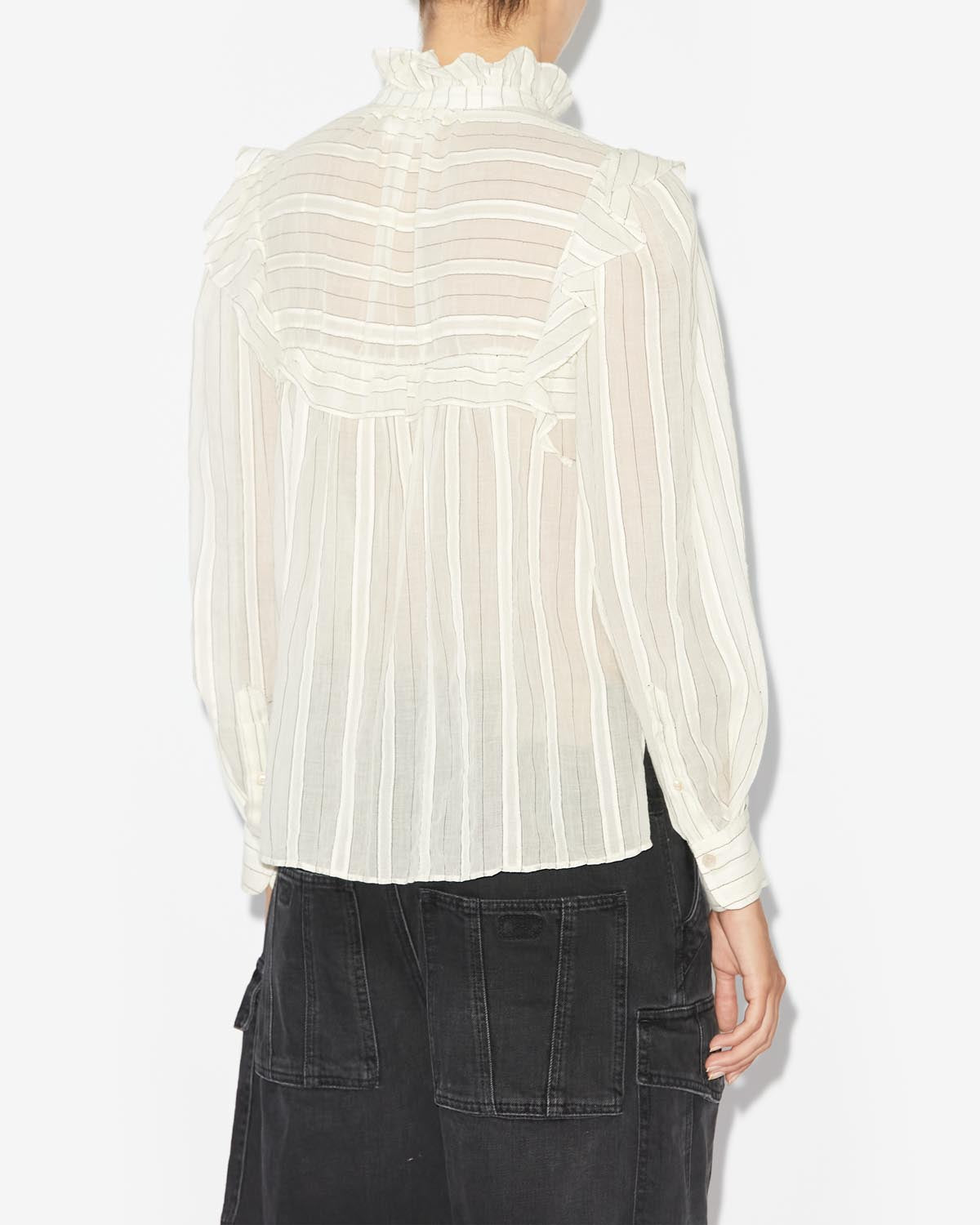 Idety long sleeve cotton voile shirt - 生成り - Woman - 4
