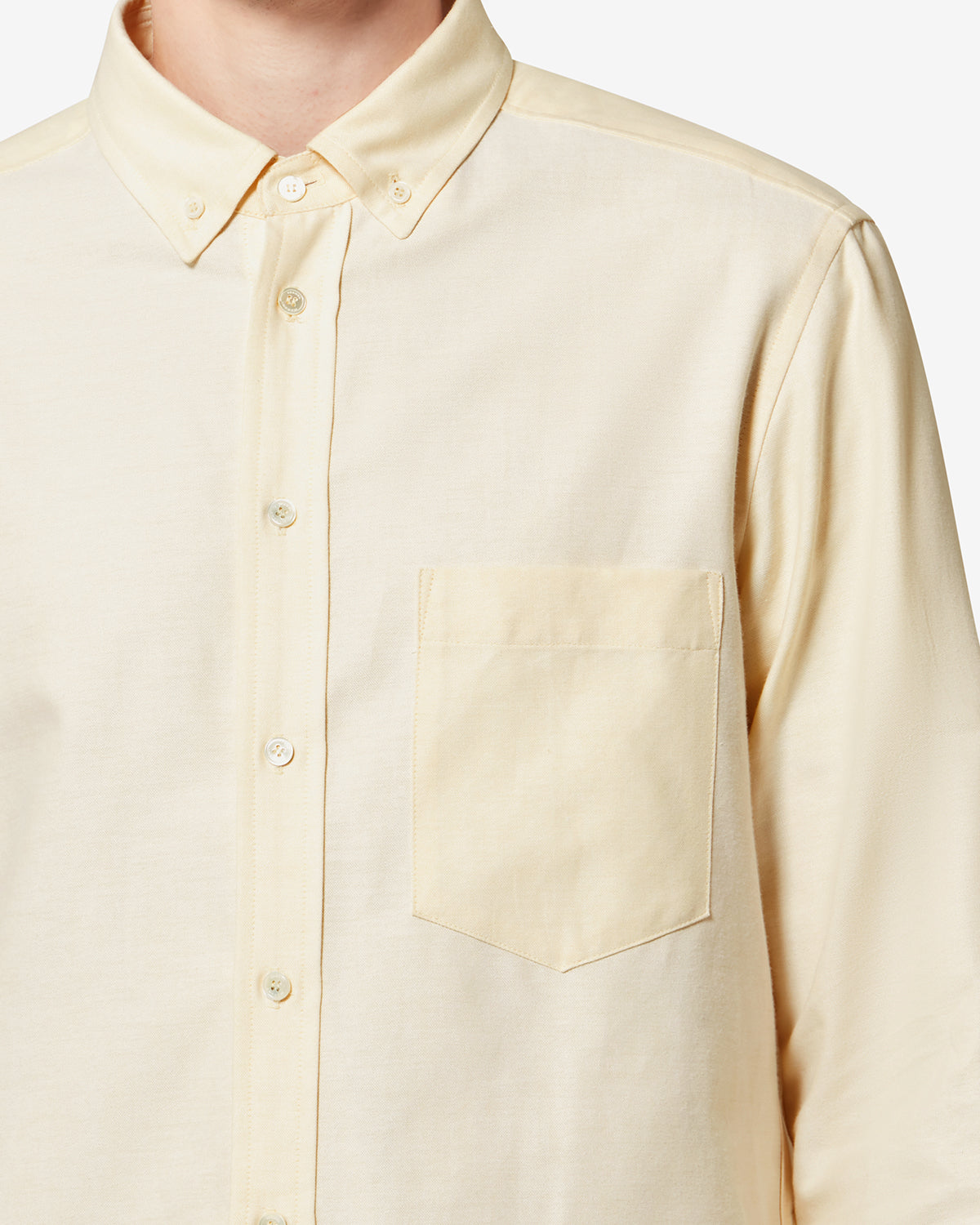 Camisa oxford de algodón jasolo - Amarillo claro - Man - 2