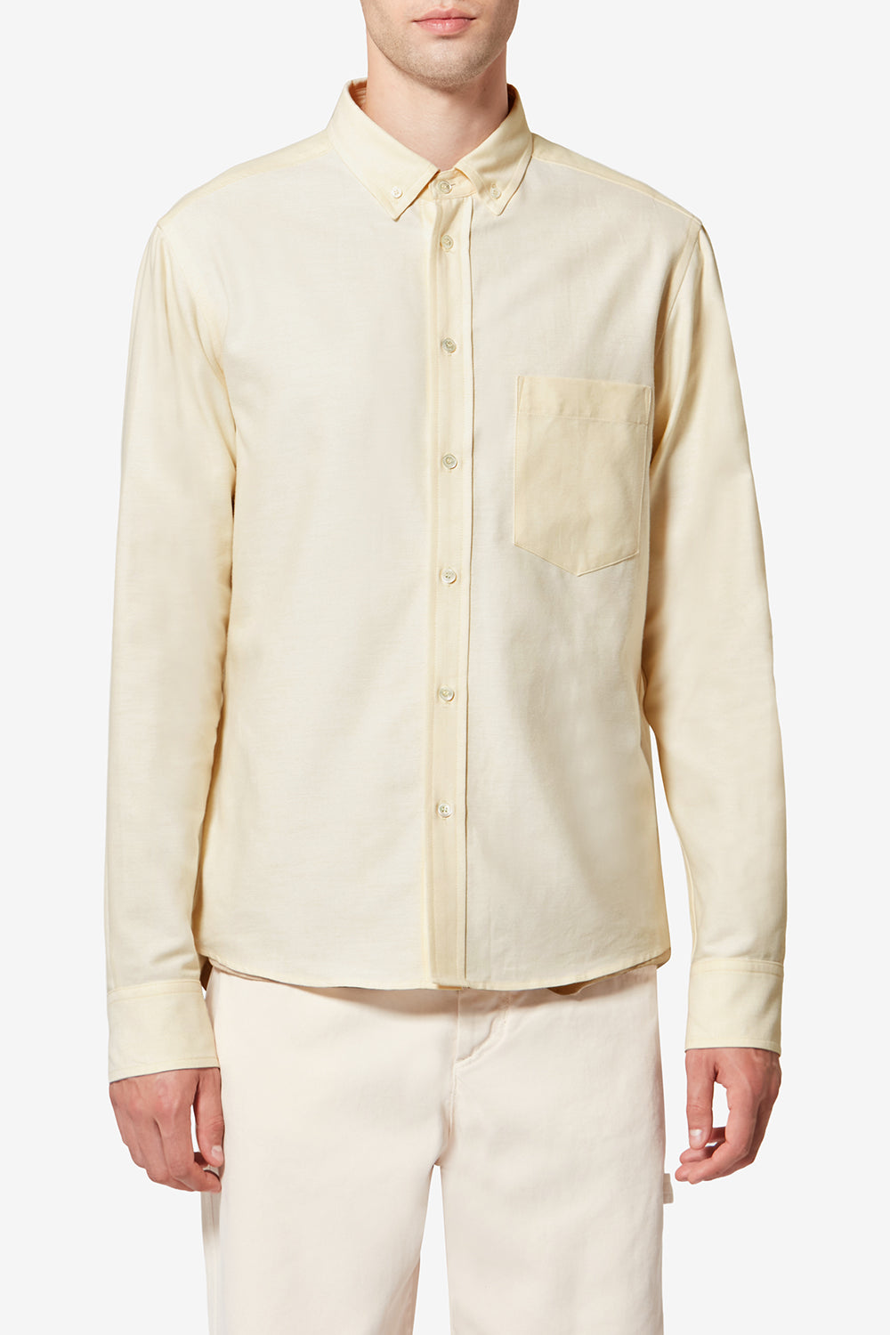 Jasolo cotton oxford shirt - Light yellow - Man - 4
