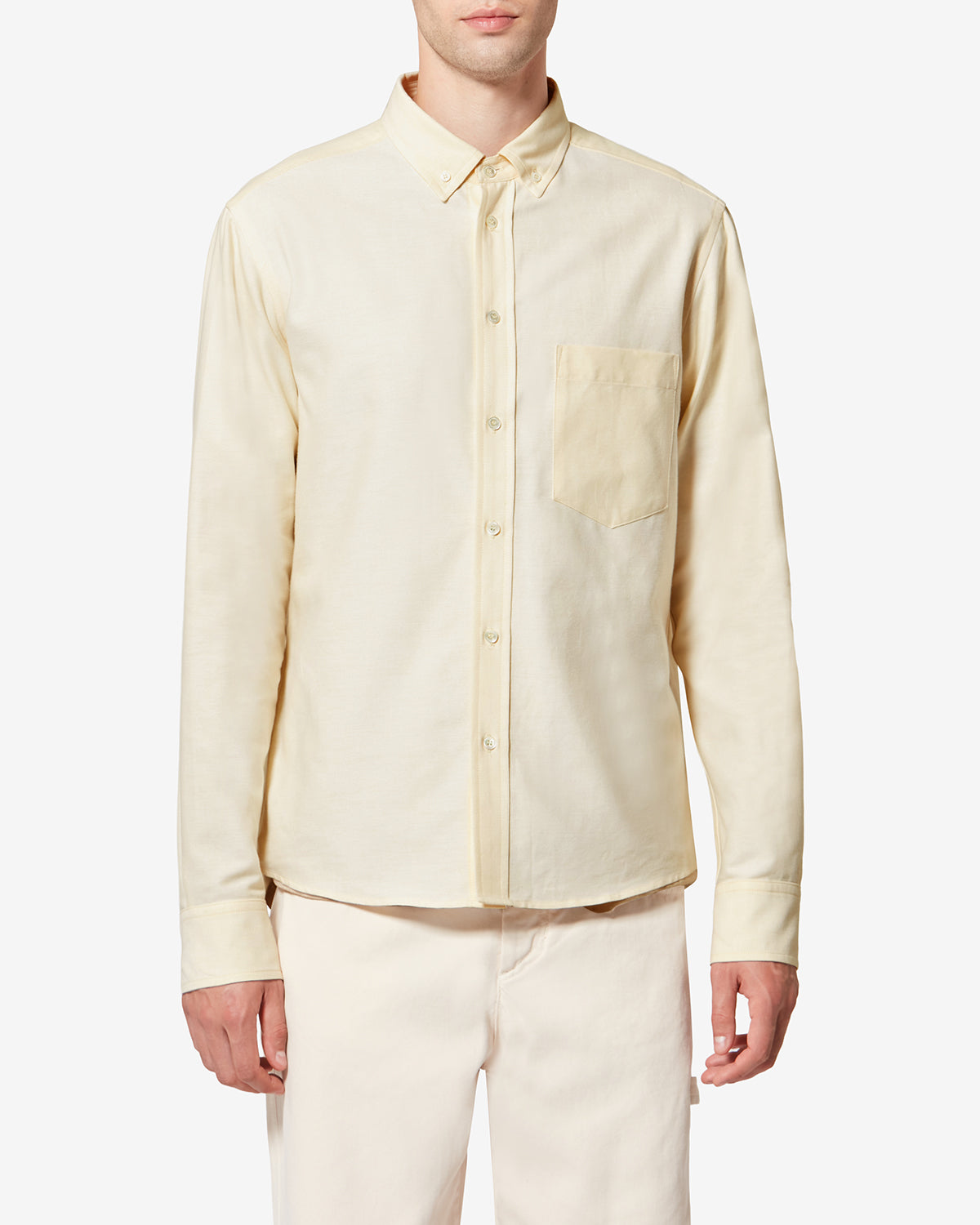 Camisa oxford de algodón jasolo - Amarillo claro - Man - 3