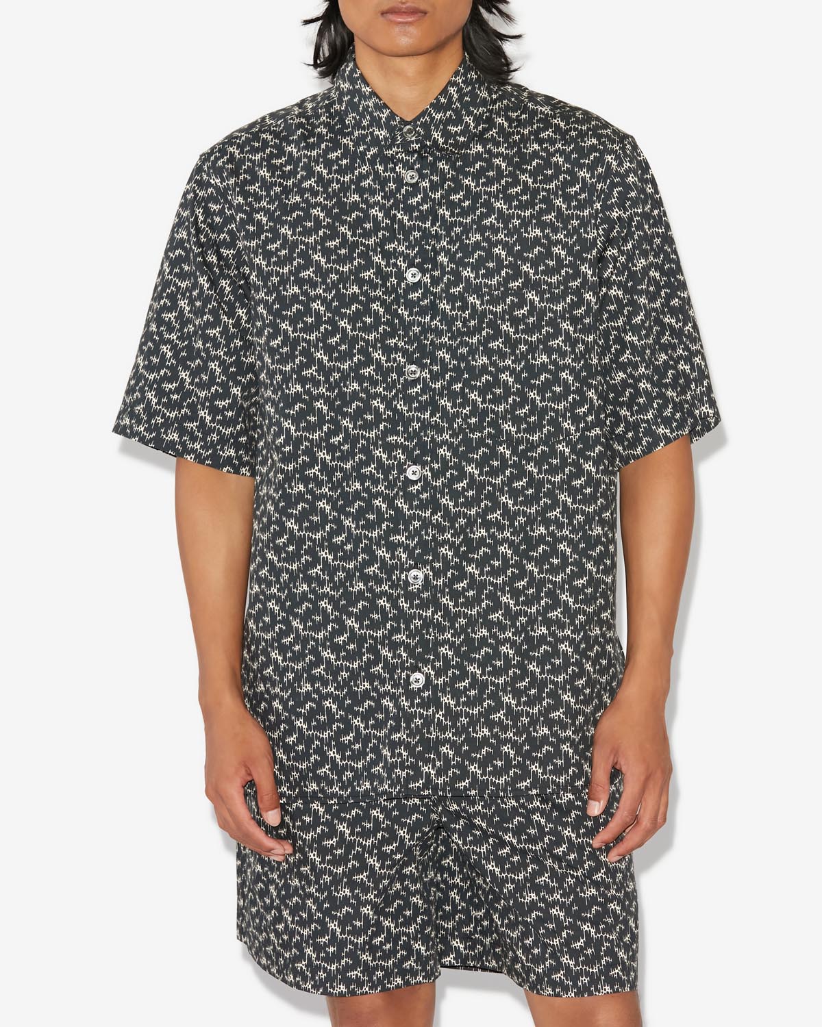 Labilio short sleeve shirt in coton - Nero - Man - 3
