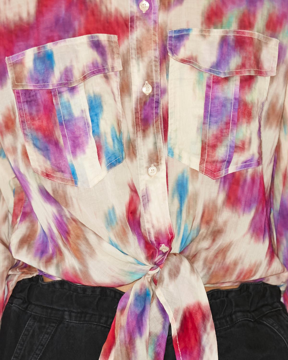 Nath 셔츠 - Beige-raspberry - Woman - 2