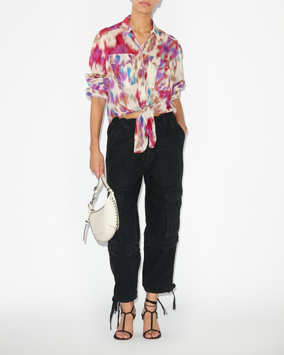 Nath 셔츠 - Beige-raspberry - Woman - 1