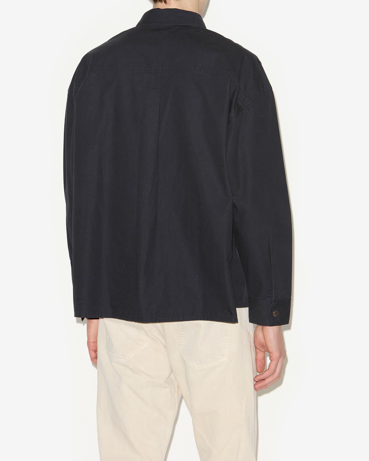 Camicia terry in denim - Nero lavato - Man - 4