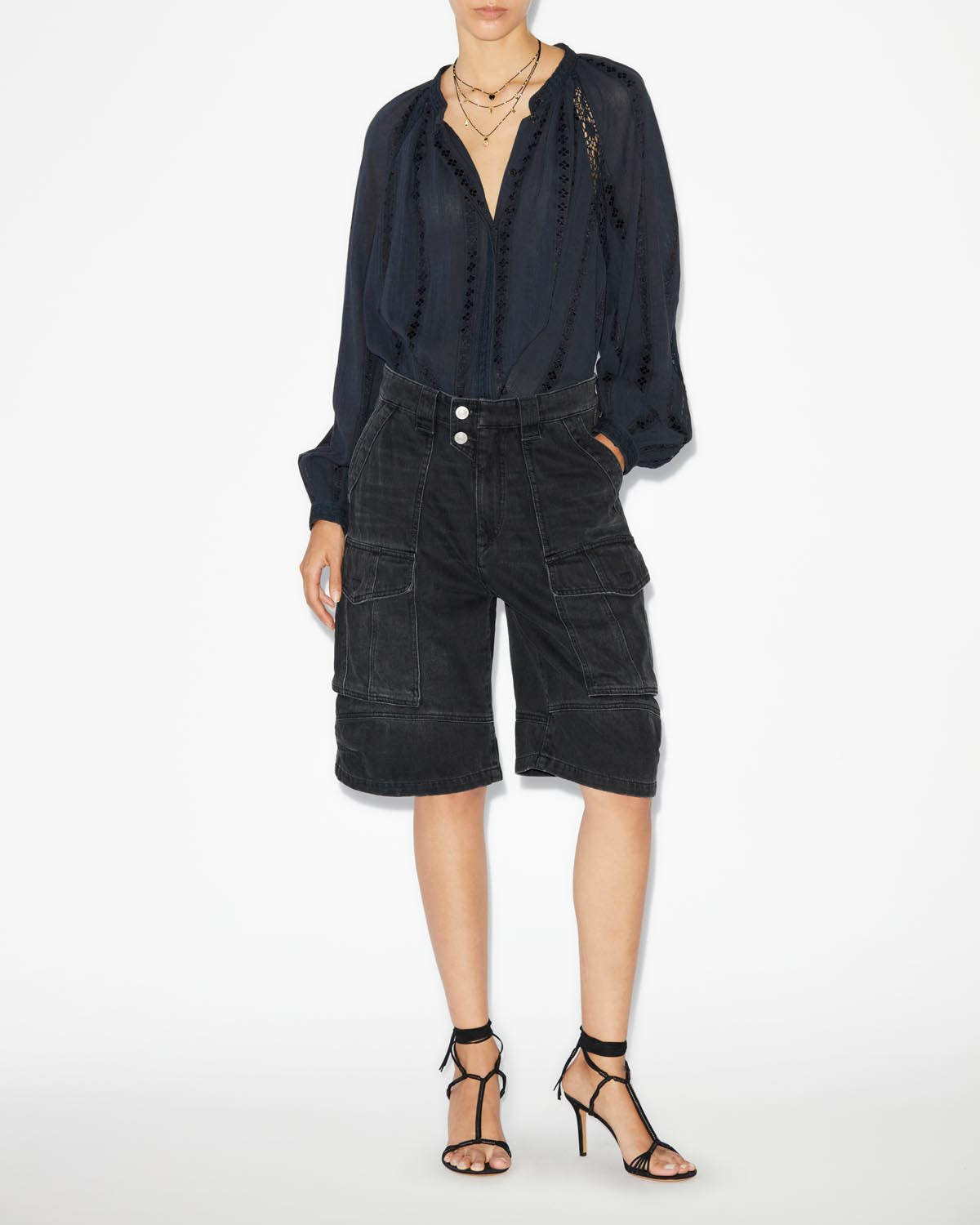 Long-sleeve blouse janelle - 黒 - Woman - 1