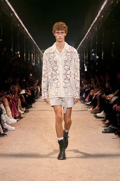 Camicia in pizzo traforato orfeo - Ecru - Man - 2