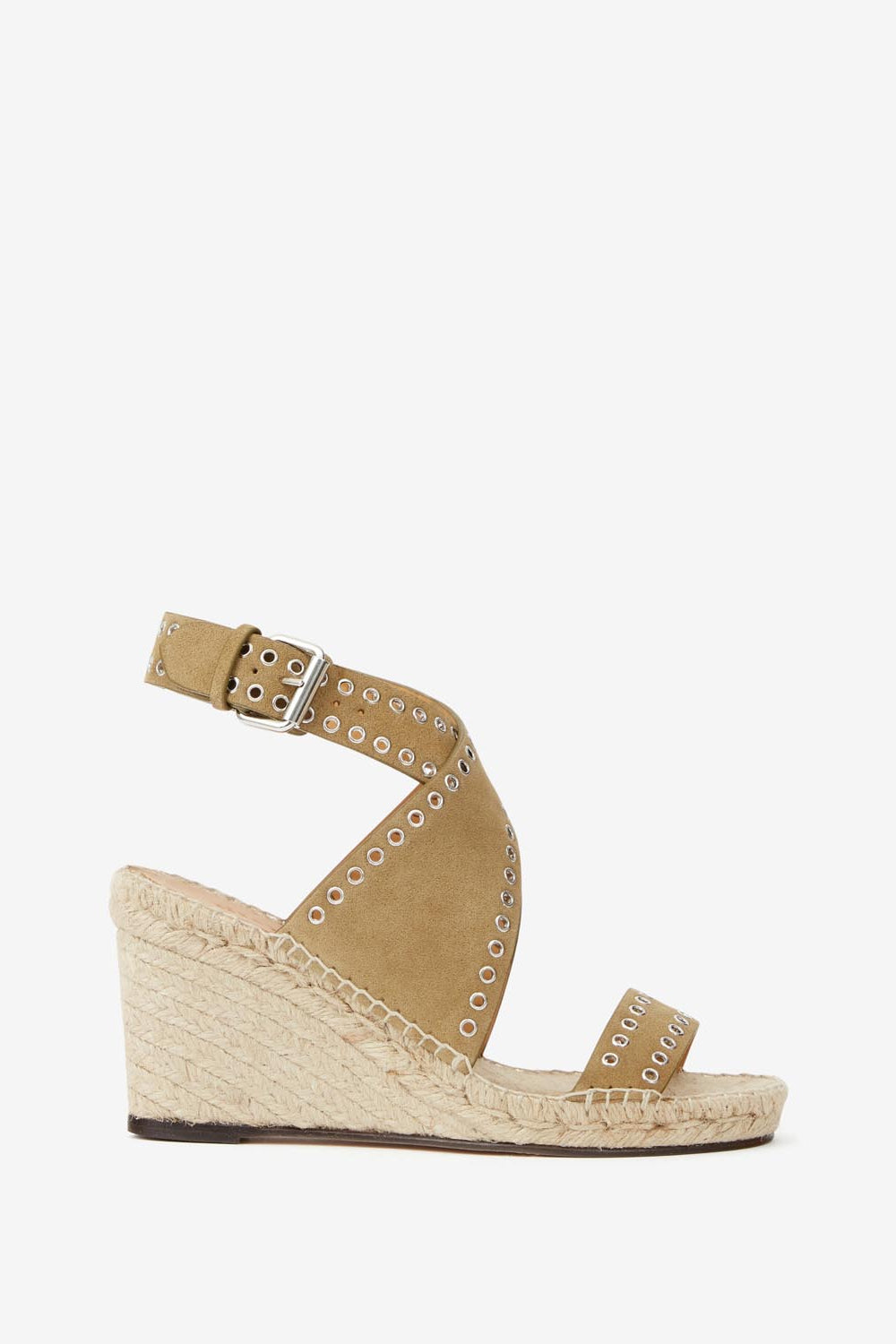 Alpargatas de piel de ante con tacón iriane - Taupe - Woman - 1