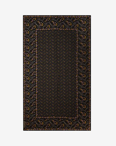 Printed cotton silk scarf luana - Black - Woman - 1