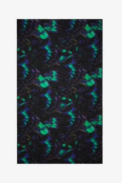 Bedruckter schal aus baumwolle und seide luana - Blue-green - Woman - 3