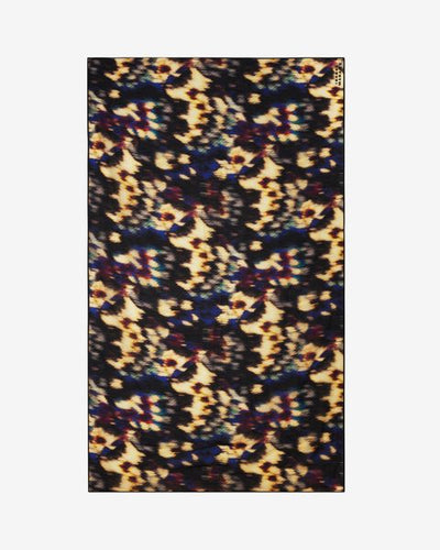 Printed cotton silk scarf luana - Ochre-black - Woman - 3