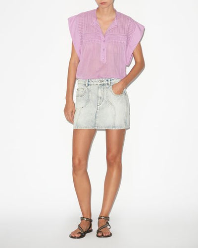 Oberteil leaza aus baumwoll-voile - Mauve - Woman - 2