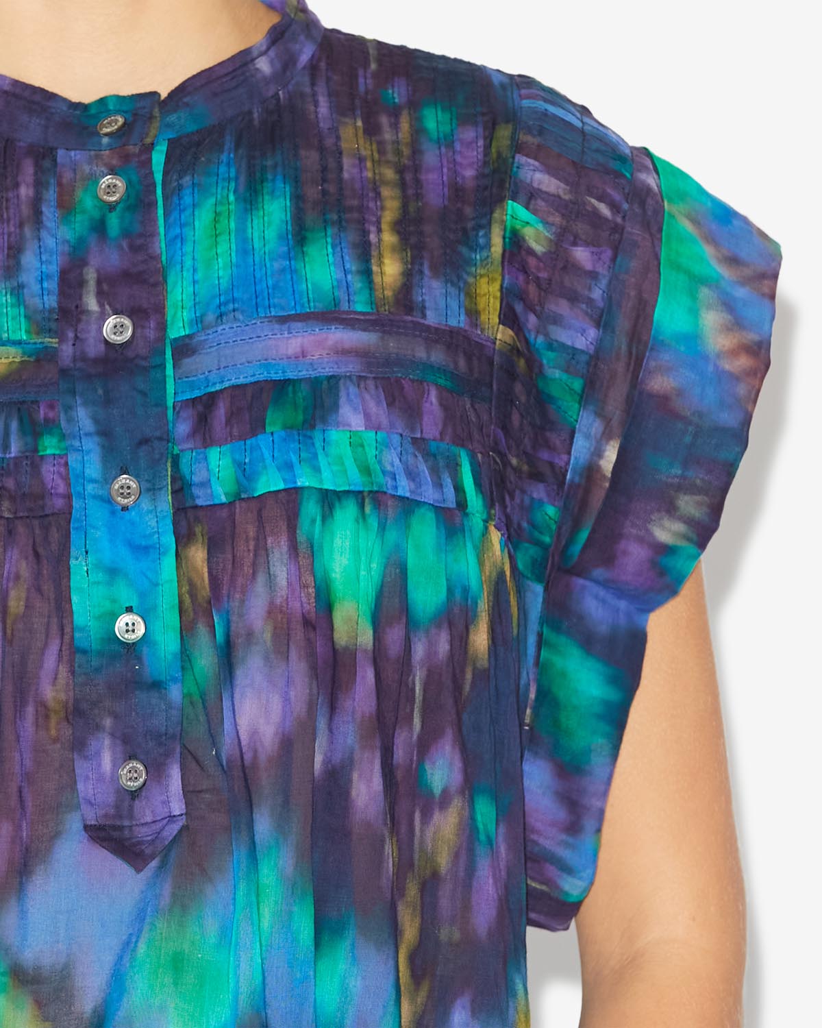 Top de voile de algodón leaza - Blue-green - Woman - 2