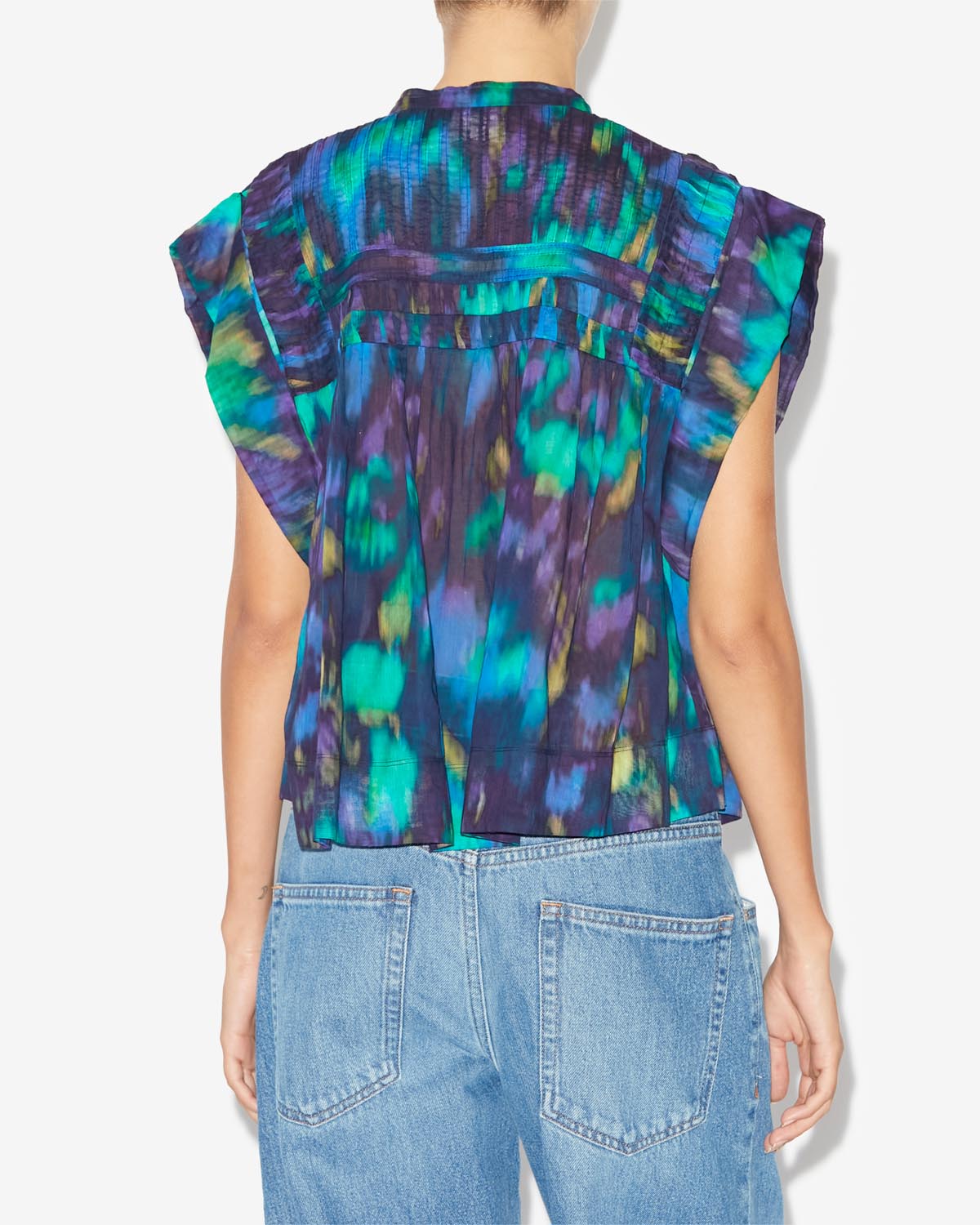 Top de voile de algodón leaza - Blue-green - Woman - 4