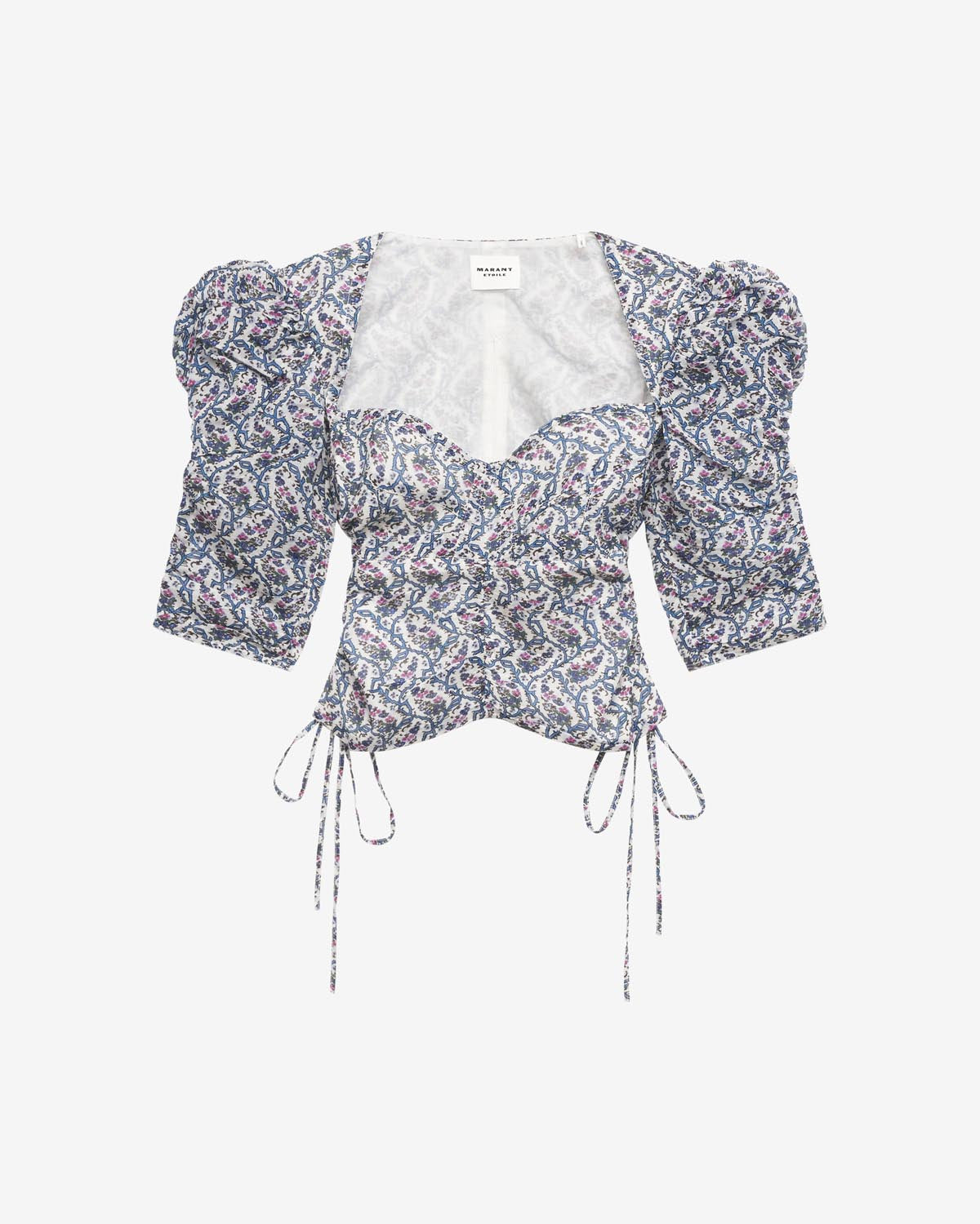 Galaor ruched short cotton blouse - Ecru - Woman - 5