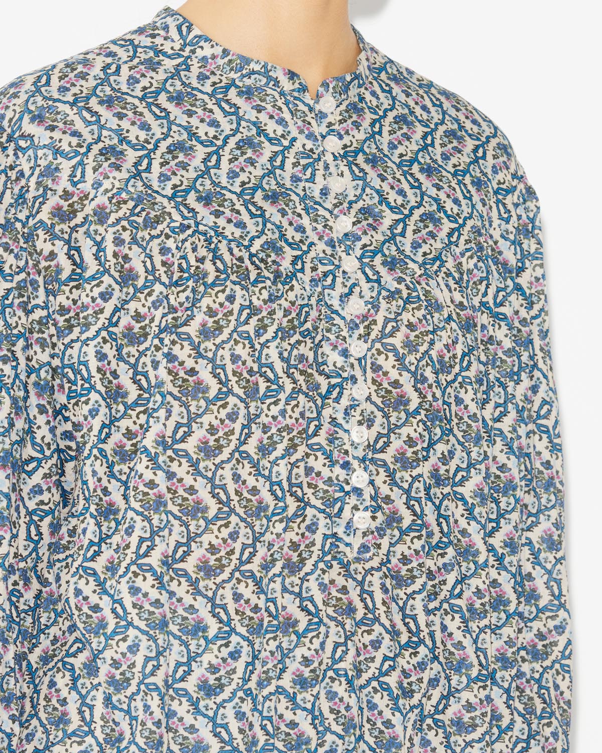 Salika printed cotton voile blouse - 生成り - Woman - 2