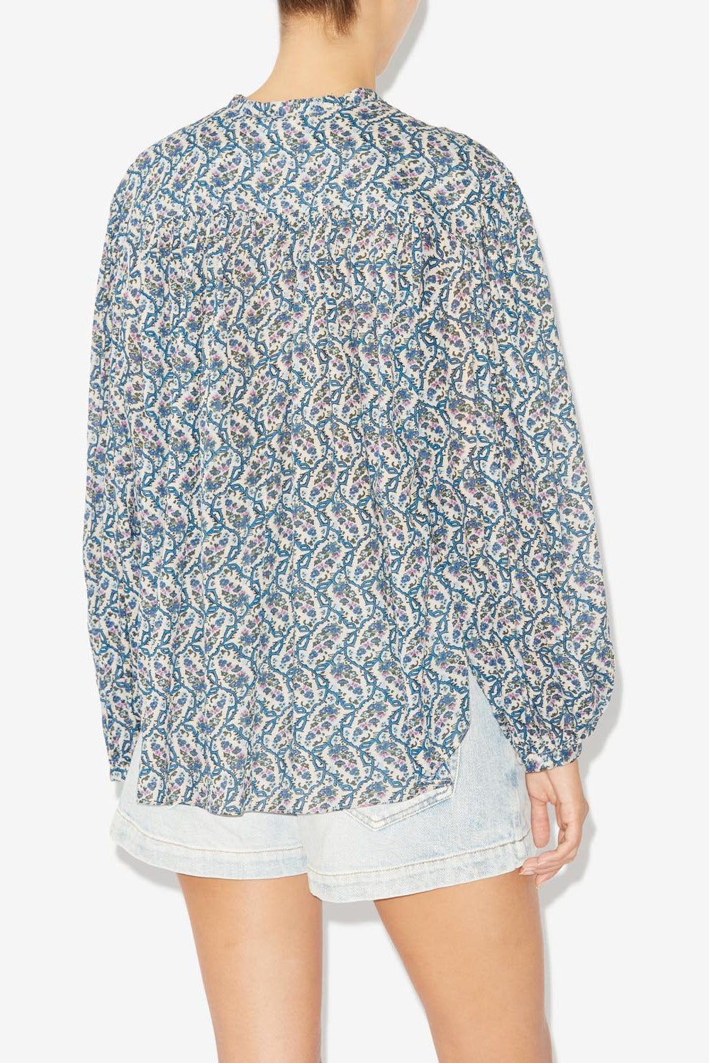 Salika printed cotton voile blouse - Naturfarben - Woman - 5
