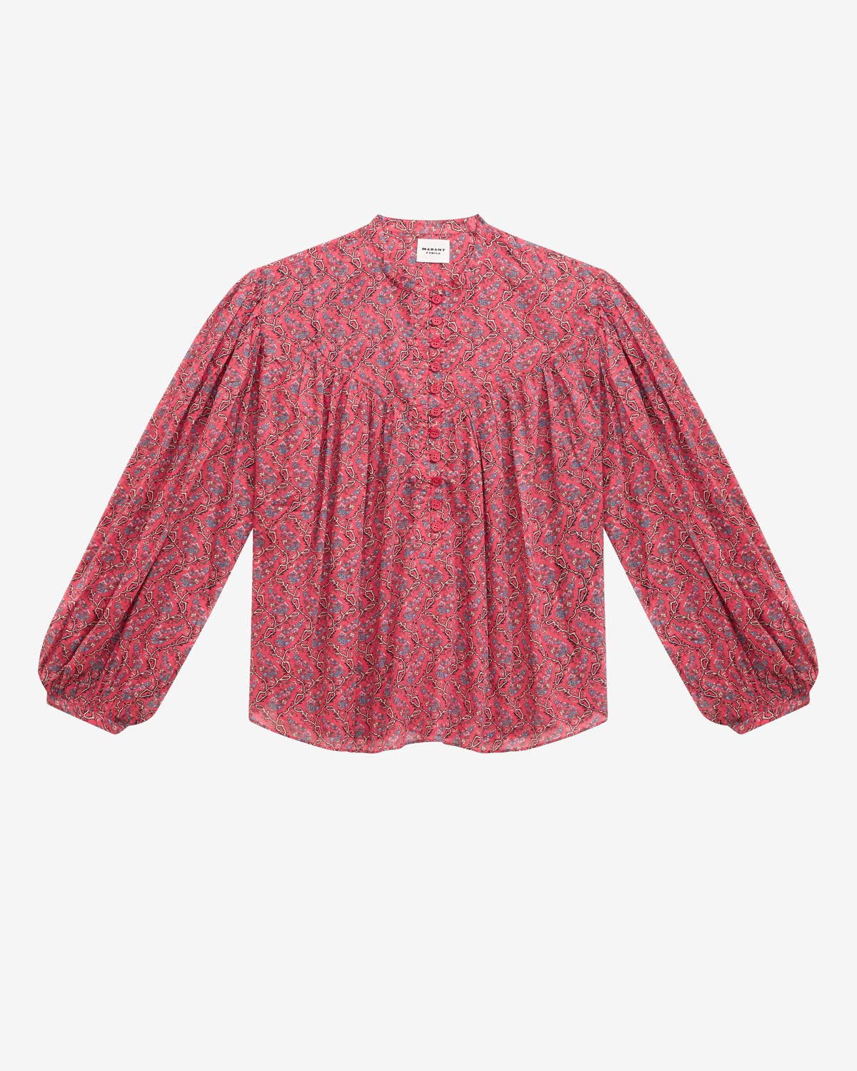 Blouse en voile de coton imprimé - Cranberry - Woman - 5