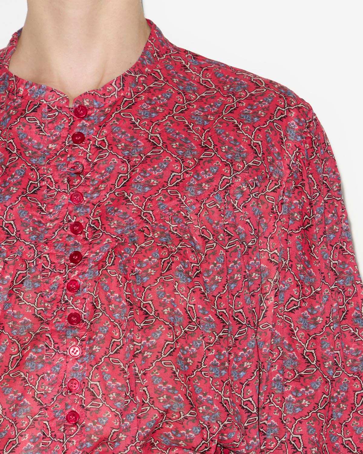 Blouse en voile de coton imprimé - Cranberry - Woman - 2