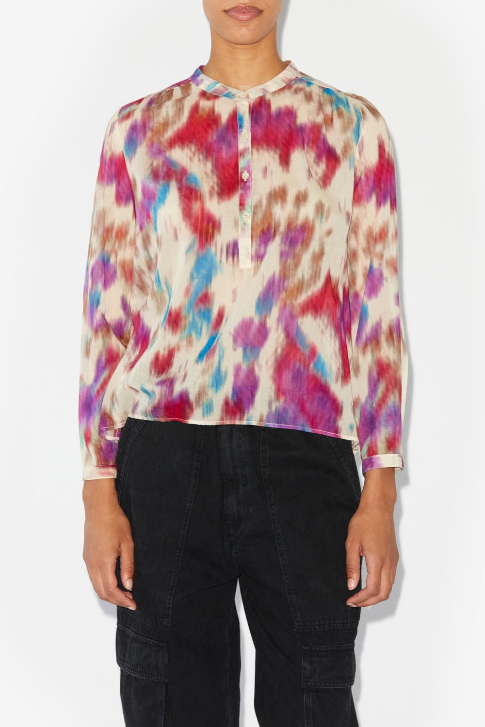 Maria long sleeves top - Beige-raspberry - Woman - 4