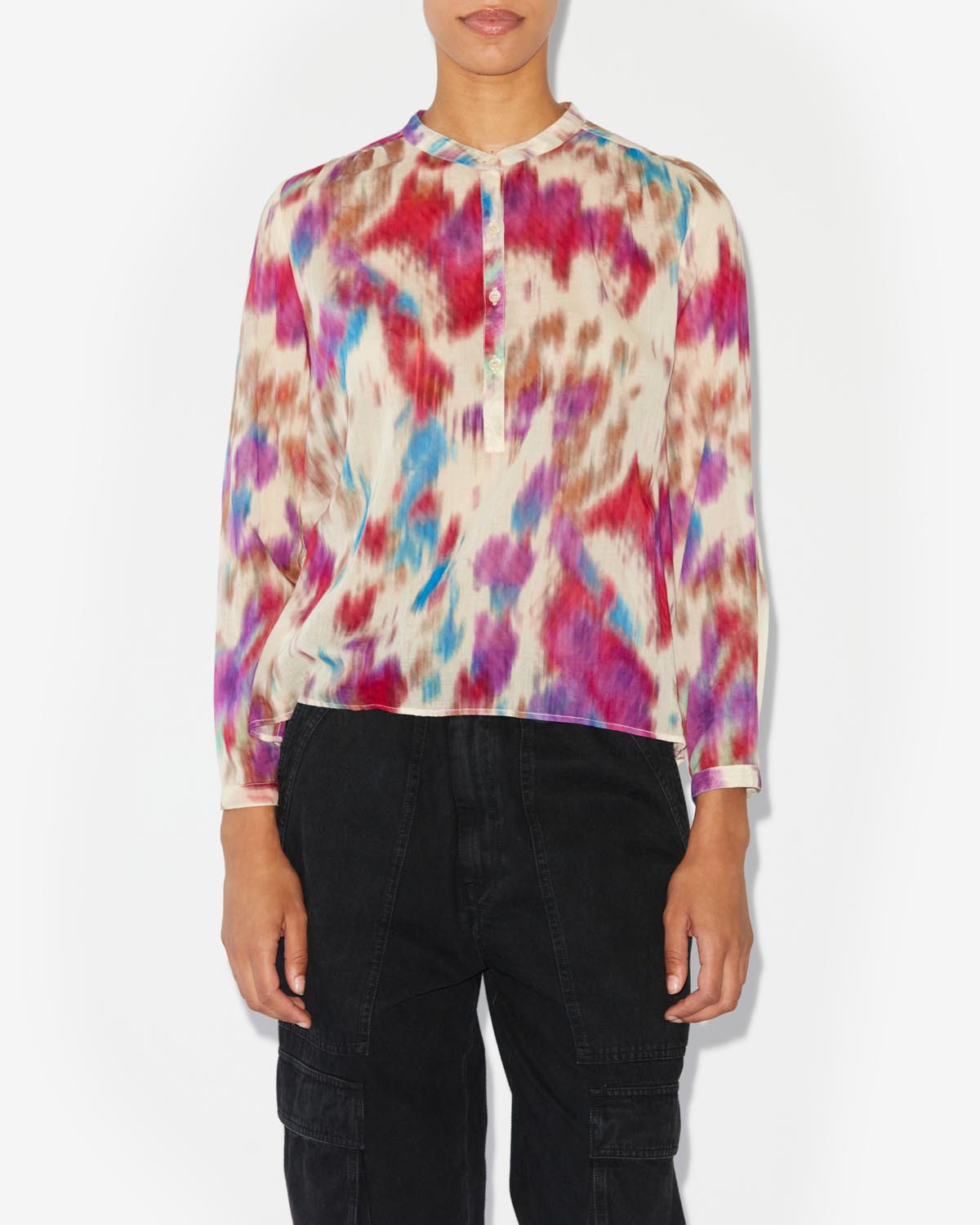 Haut à manches longues maria - Beige-framboise - Woman - 3