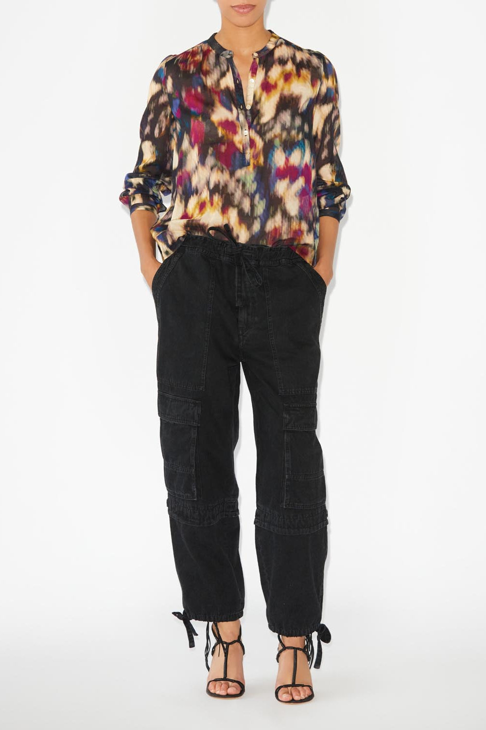 Maria long sleeves top - Ochre-black - Woman - 2