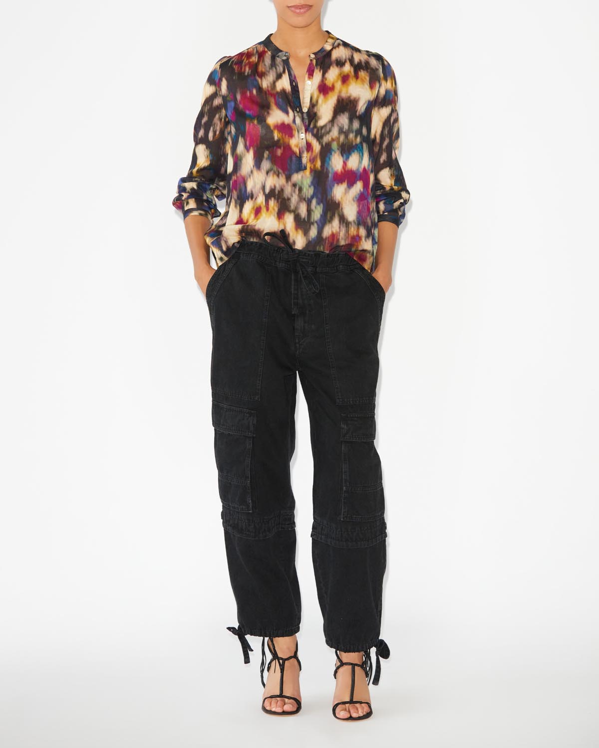 Maria long sleeves top - Ochre-black - Woman - 1